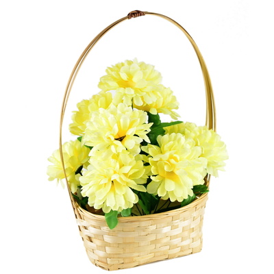 Dušičkový košík sv. žluté chryzantémy