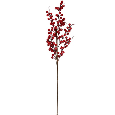 Větvička s červenými bezinkami 75 cm