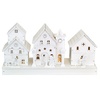 Dřevěné bílé domečky LED 14x28 cm