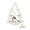 Dřevěný stromek se sněhulákem LED osvětlení 19x14 cm
