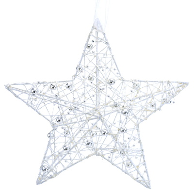 Hvězda trojrozměrná s perličkami 20 cm
