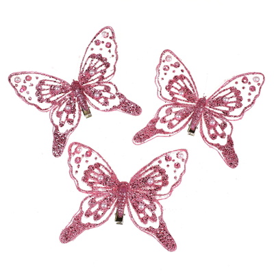 Motýlci se skřipcem 3 ks, růžové