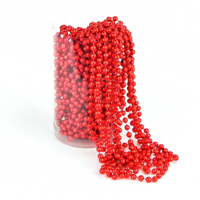 Perlový řetěz červený, dlouhý 15 m