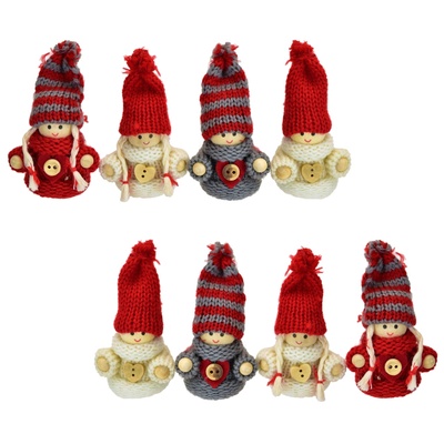 Pletené panenky 8 cm, 4 ks v krabičce, set 2 ks