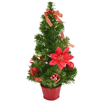 Stromek zdobený červenou ponsetií 45 cm