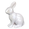 Zajíc keramický perleťově bílý 13x10 cm