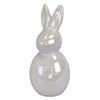 Zajíc keramický perleťově bílý 17,5 cm