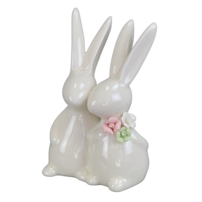 Pár porcelánových zajíčků 12 cm