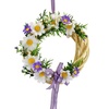 Proutěný věneček s kopretinami, fialový Ø20 cm